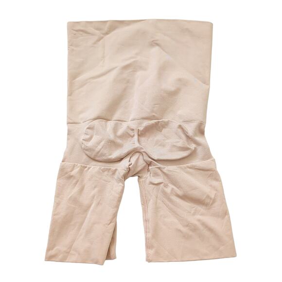 Assets By Spanx Womens Shapewear Shorts Nude High Waist Slimming Tummy Tucking S - Picture 2 of 5